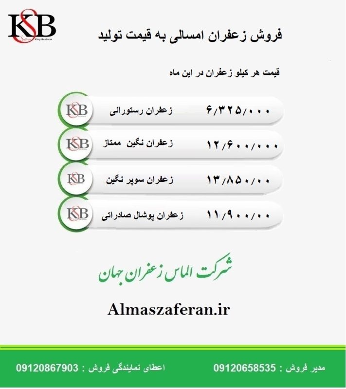 قیمت فروش انواع زعفران